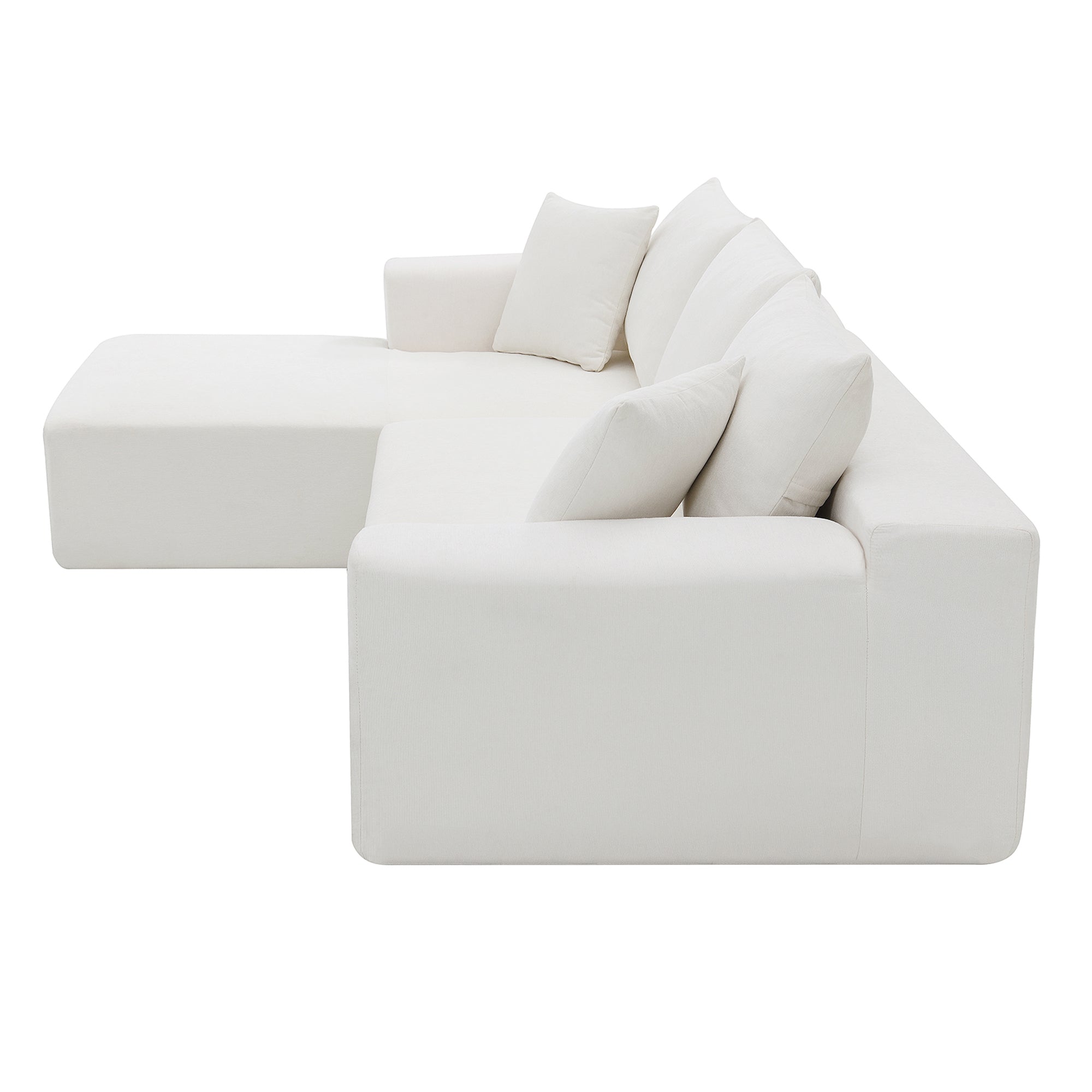 Addis 4-Seat Modular Convertible Sofa in Cream