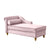 Modern Pink Velvet Chaise Lounge With Storage Compartment