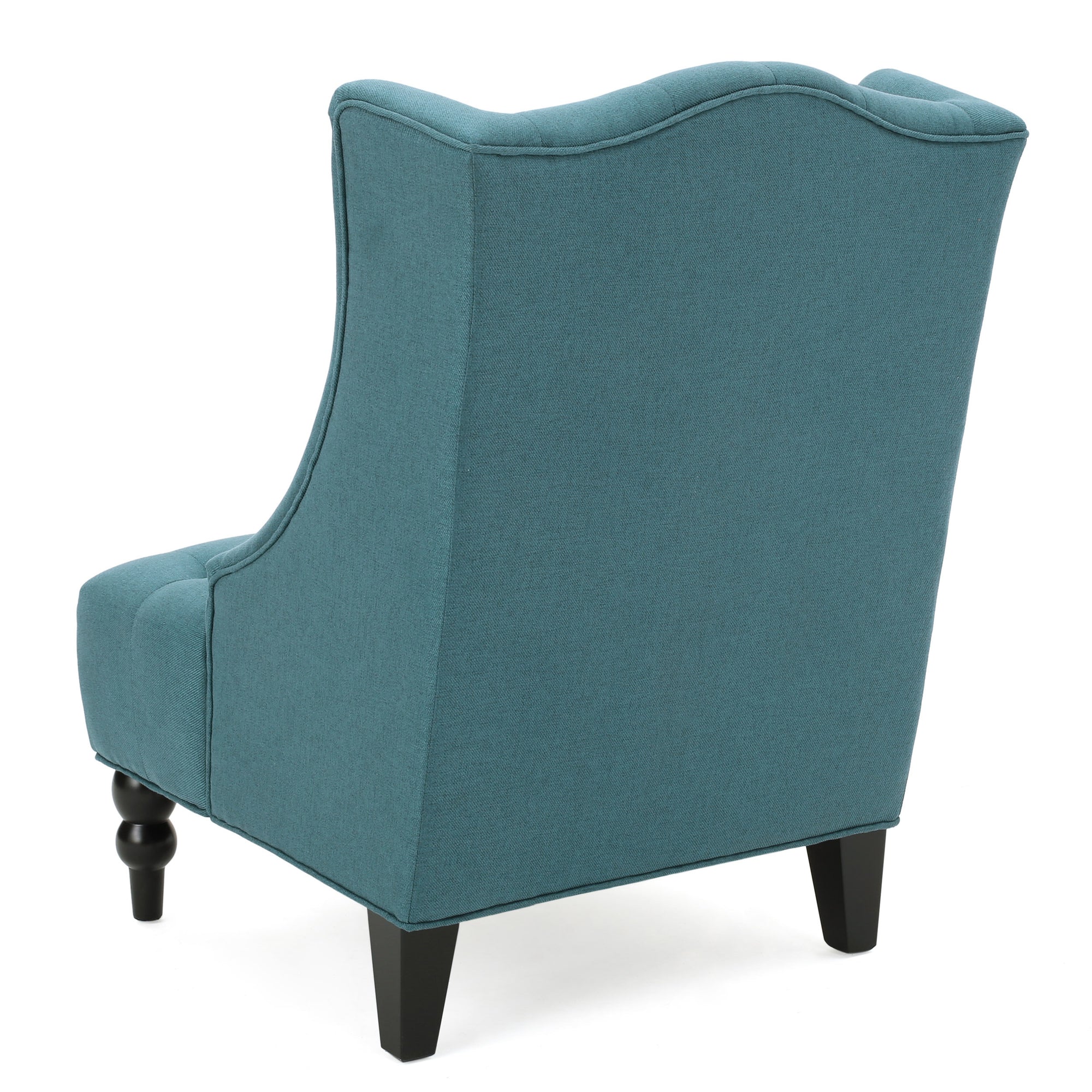 Upholstered Wingback Accent Chair In Teal Fabric