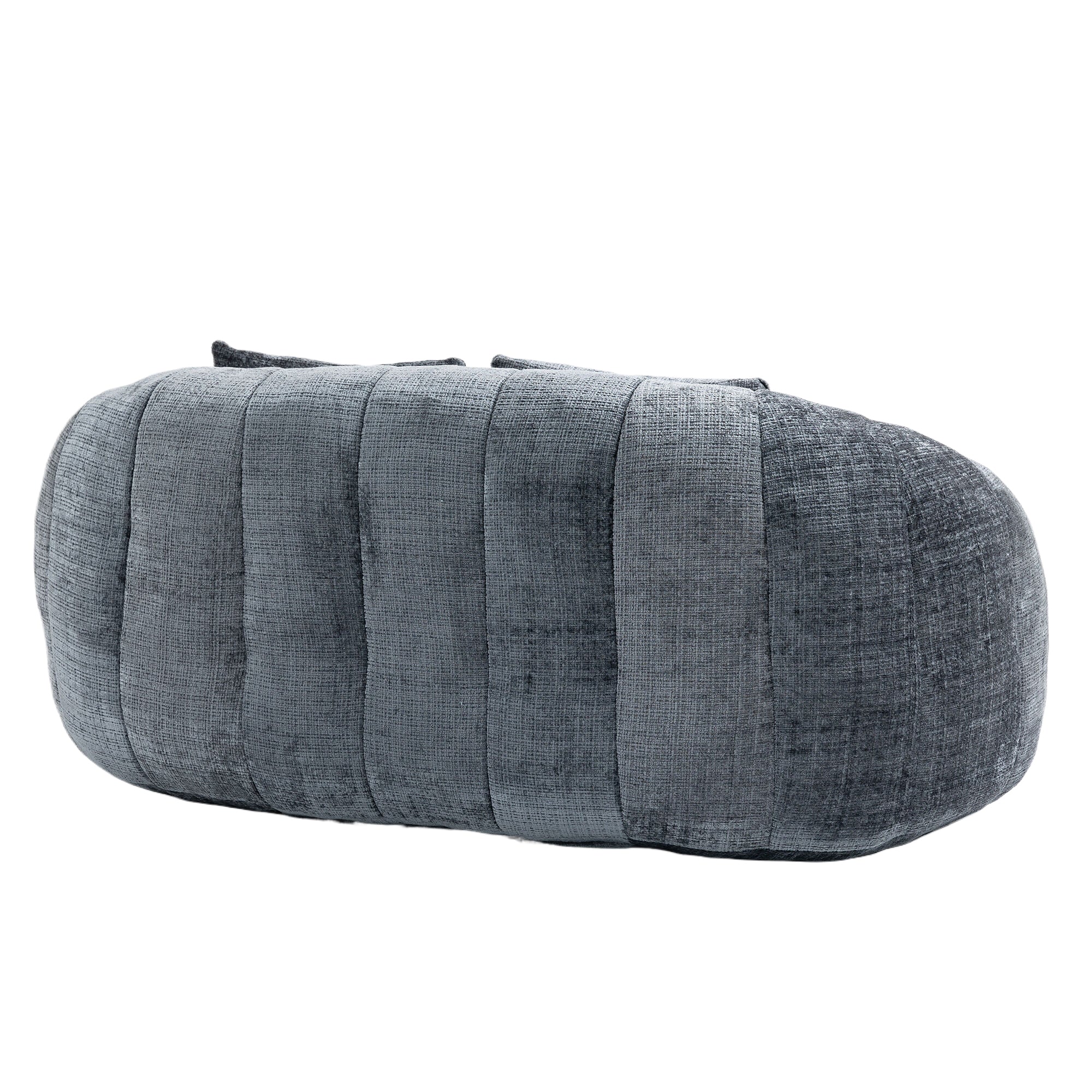 Gray Chenille Bean Shape 2-Seater Lazy Sofa