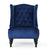 High-Backed Button-Tufted Diamond Stitch Accent Chair Upholstered In Navy Blue Velvet