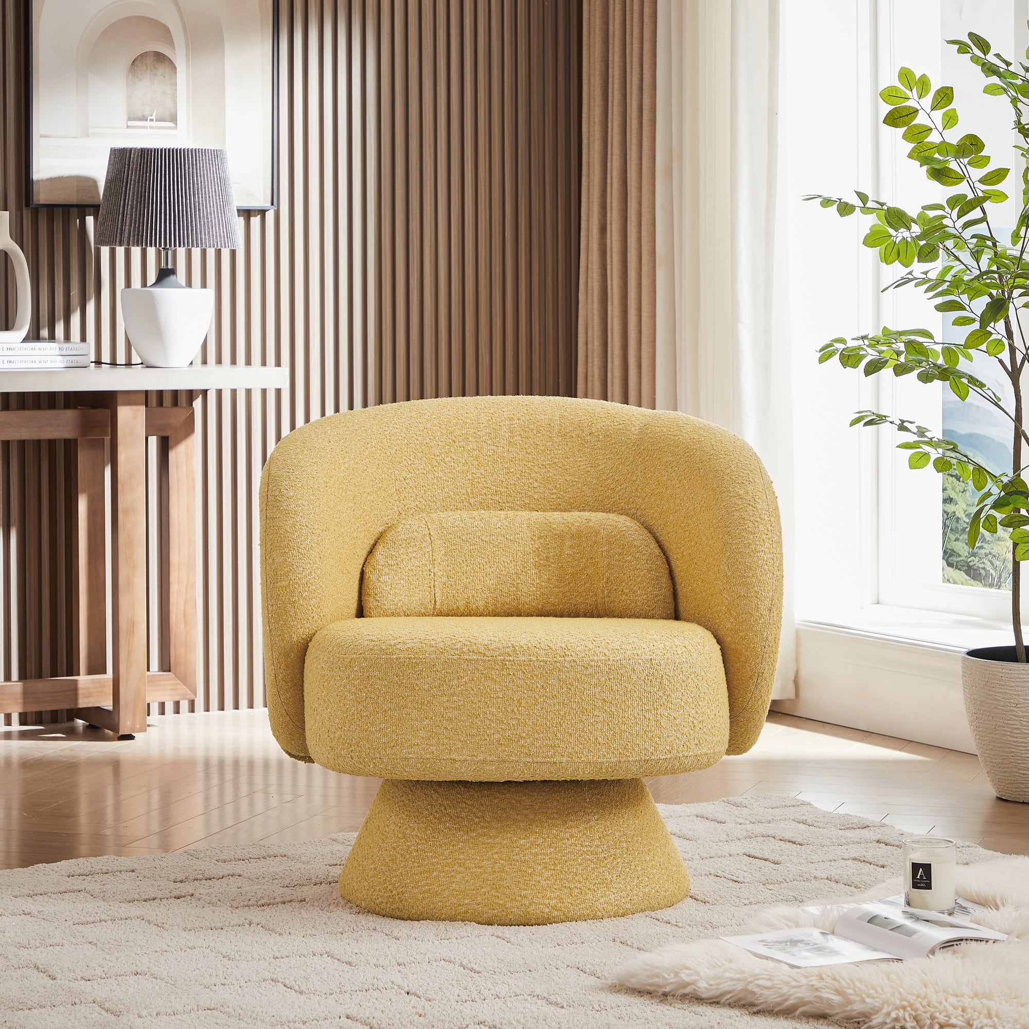 360 Degree Swivel Sherpa Accent Chair