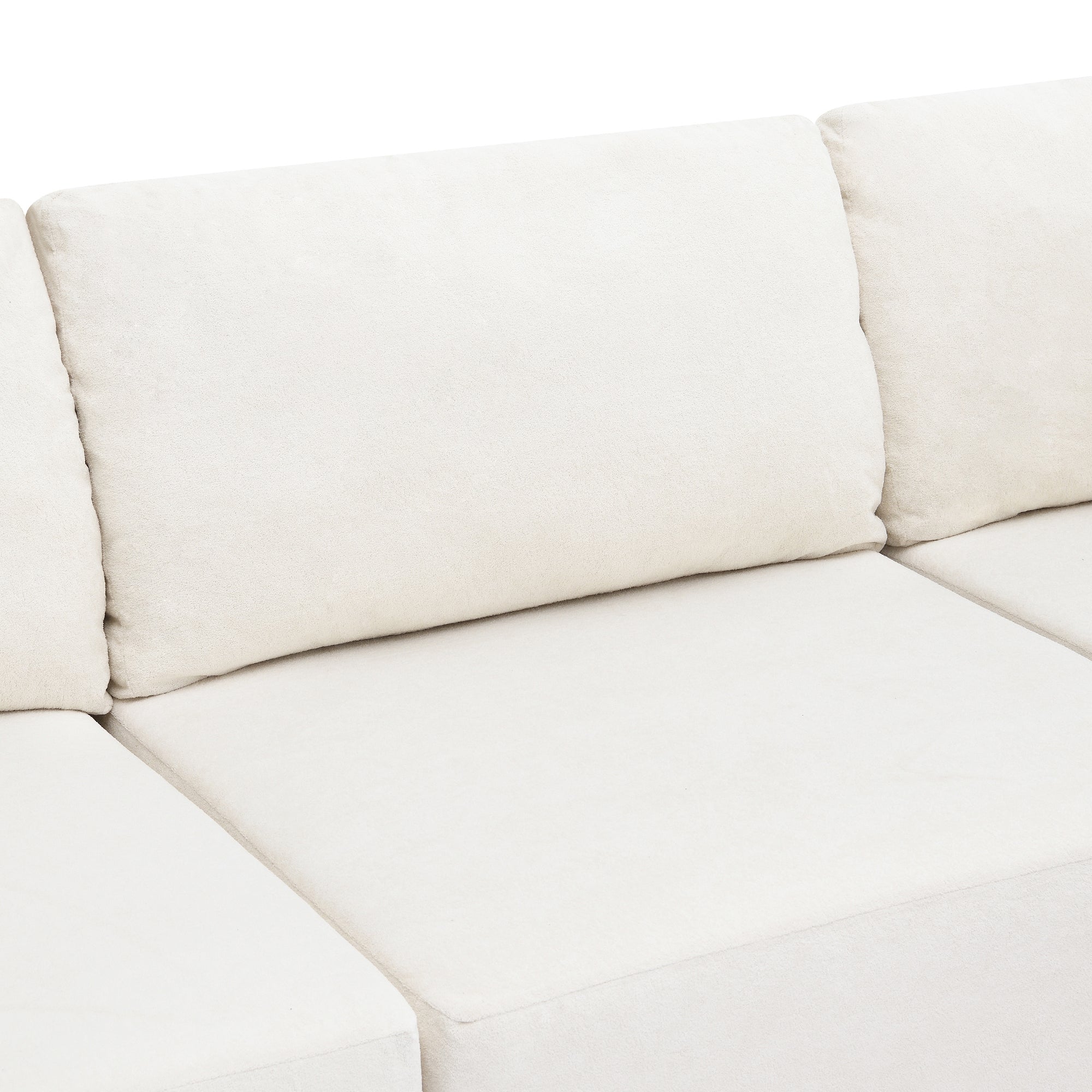 Kyoto Modular Sectional Sofa with Terrycloth Fabric in Beige