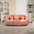 Pink Chenille Bean Shape 2-Seater Lazy Sofa