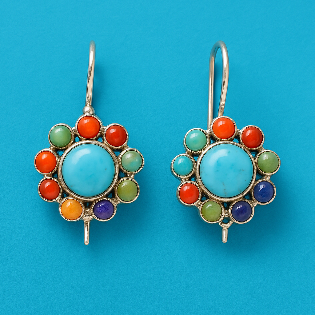 Romantic Multicolour Turquoise Earrings