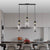 Modern Black & Gold Adjustable 3-Light Pendant Chandelier