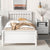 White Twin Bed with Headboard, Footboard, and Nightstand