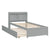 Gray Twin Bed with Trundle and Storage Headboard