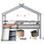 Gray Twin Low Loft House Bed with Slide, Ladder, and Roof Frame