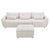 Khartoum Sectional Sofa with Movable Ottoman in Beige Chenille