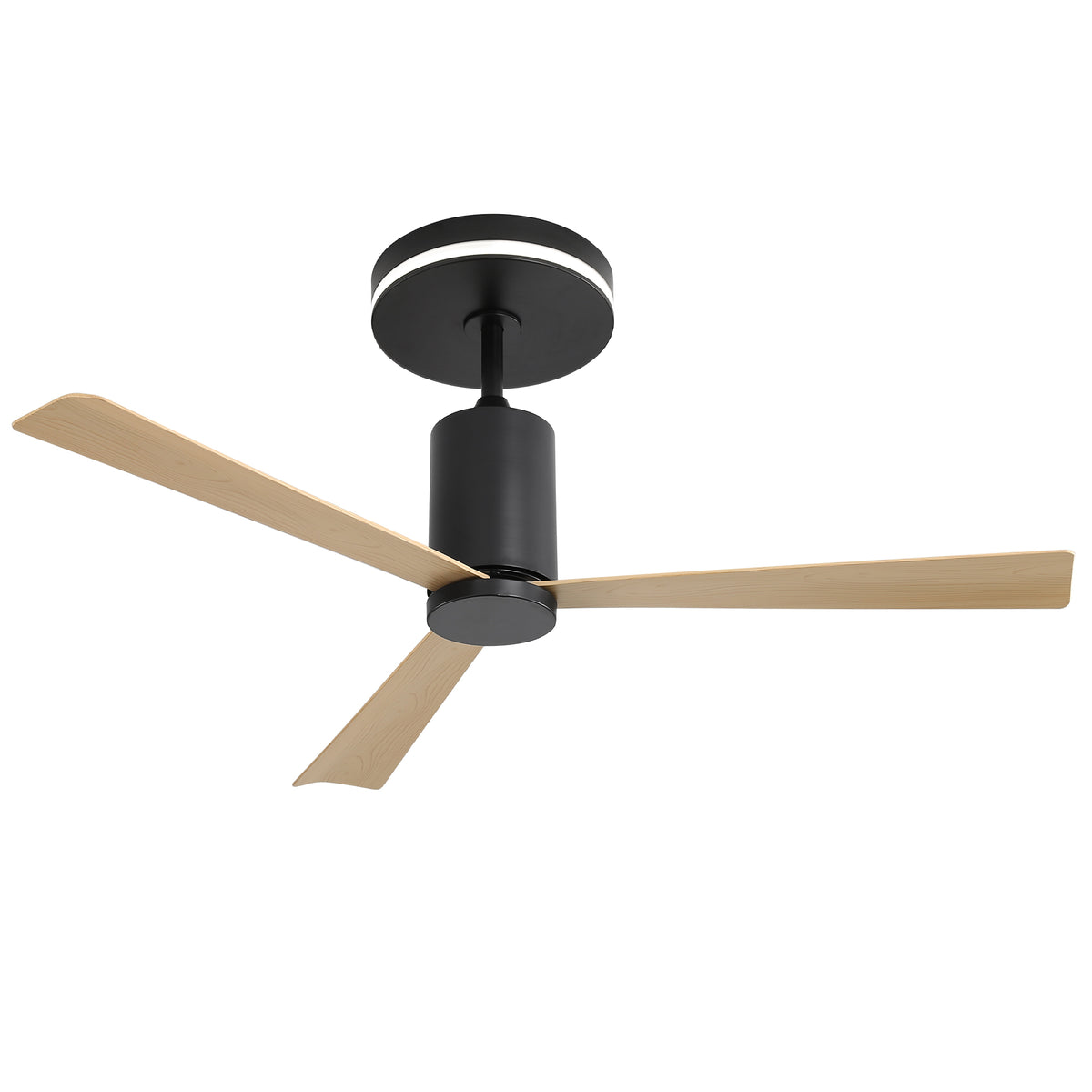 52&quot; Nordic Inspired Black Ceiling Fan With Light