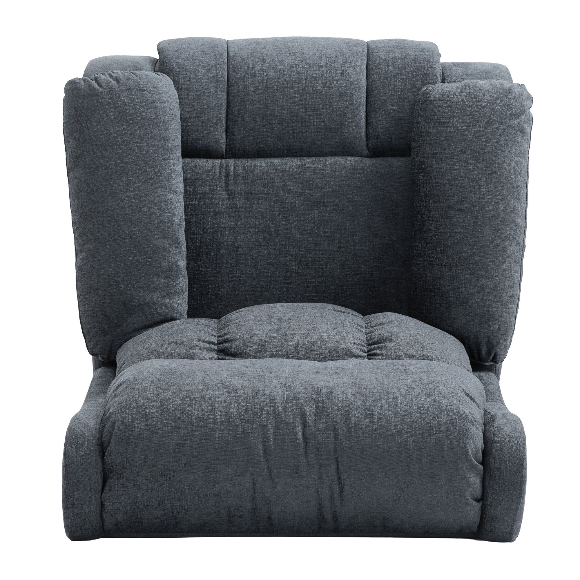 Lumbar Heating & Massage Recliner In Charcoal Fabric