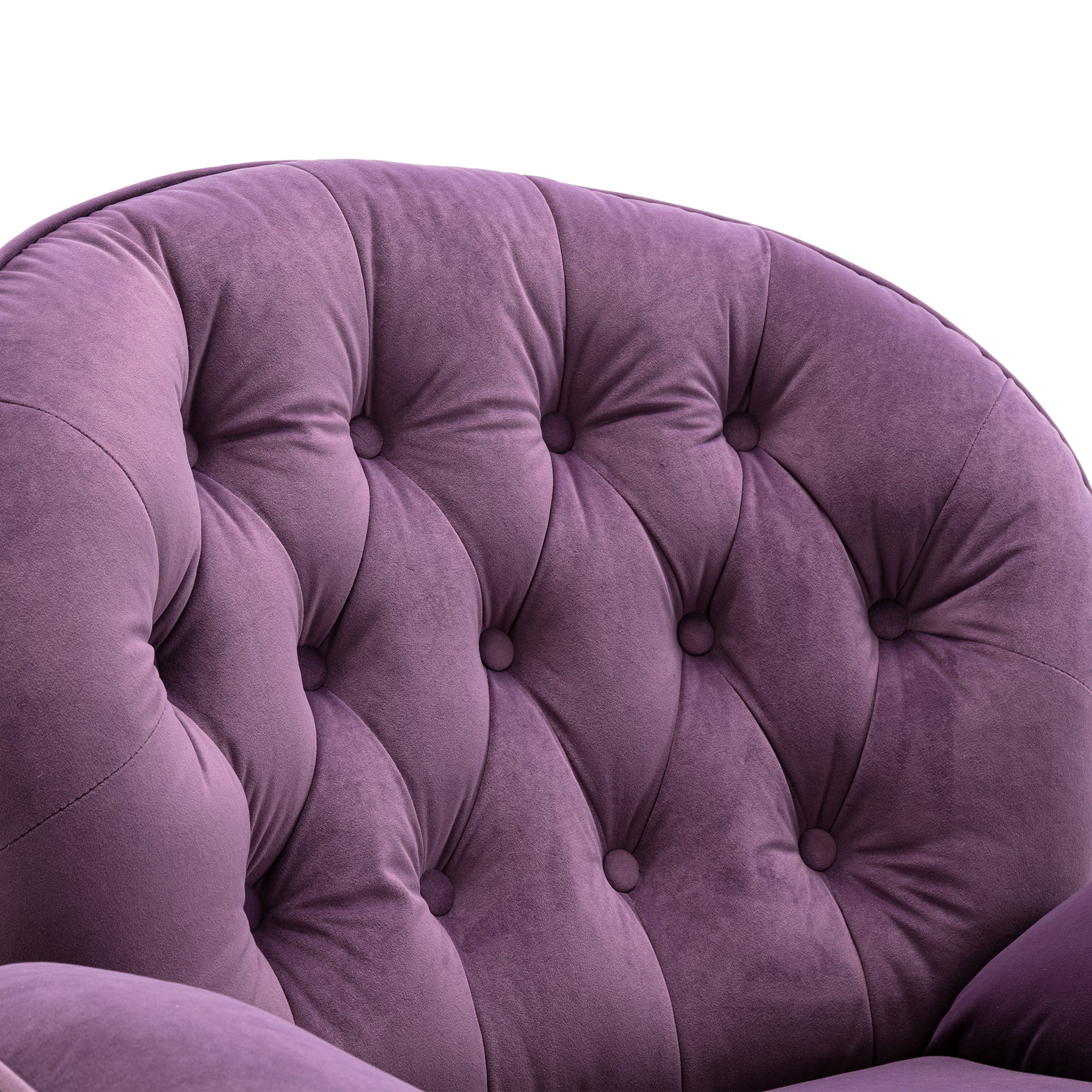 Purple Velvet Upholstered Chair with Ottoman