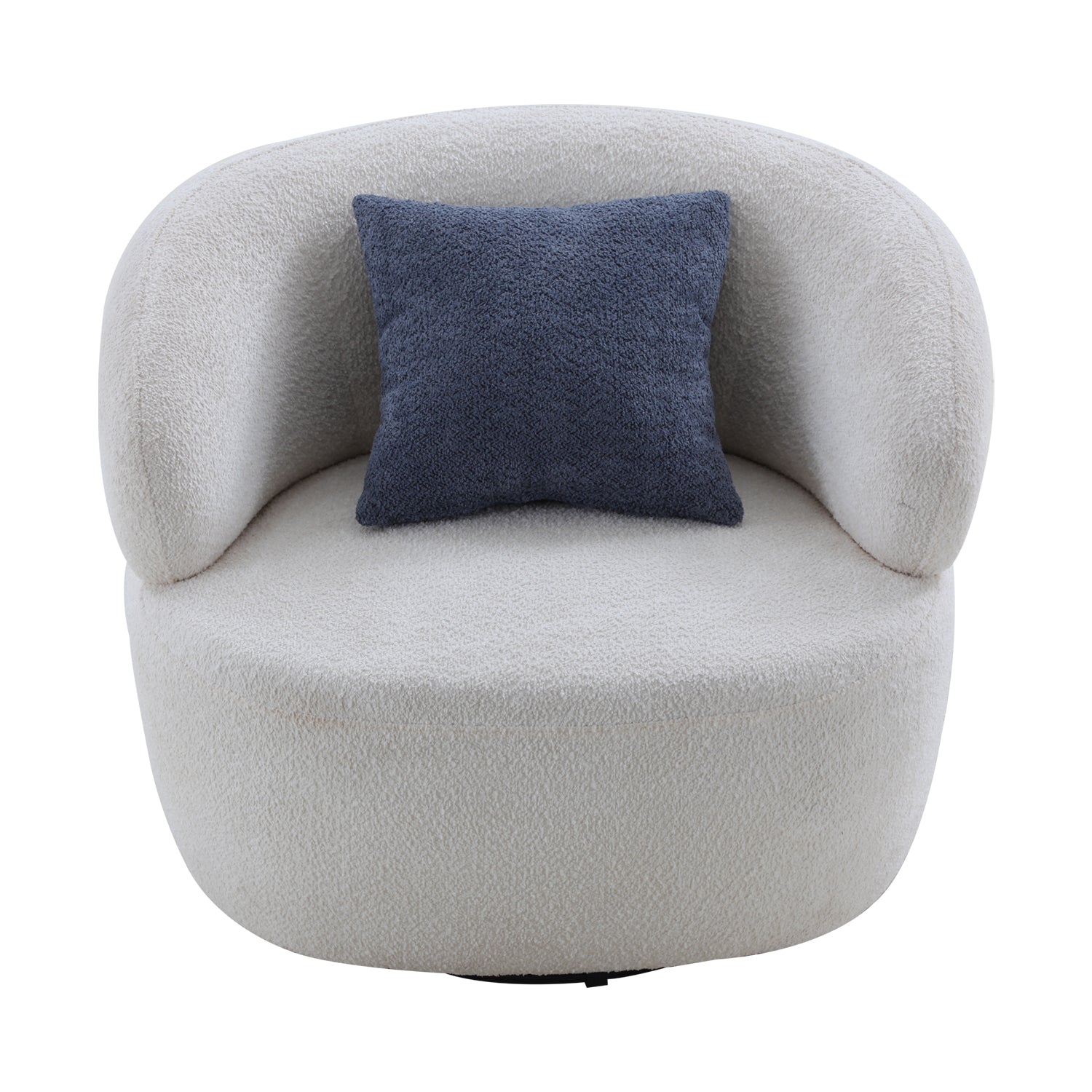 Beige Swivel Barrel Chair