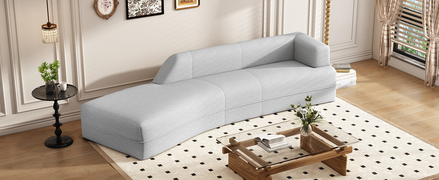 Acorta 2-Seat Boucle Chaise Lounge in Gray