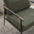 Mid Century Modern Upholstered Lounge Chair In Green Chenille