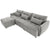 Khartoum Sectional Sofa with Movable Ottoman in Grey Chenille