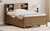 Walnut Finish Full Wooden Bed Frame with Trundle, Drawers, and Storage Headboard