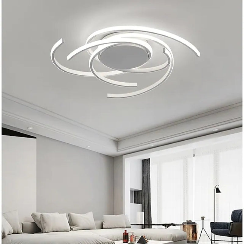 Contemporary Multi-Arc Ceiling Light Fixture