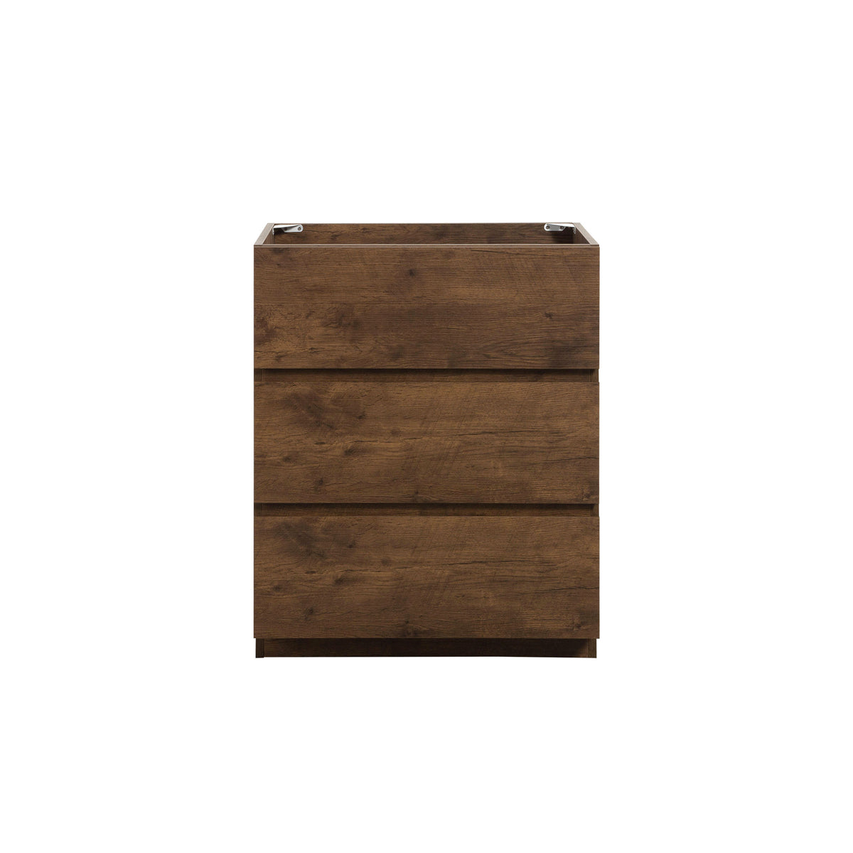 Floor Cabinet Without Basin Alice-24F-105 With Three Drawers Pre-Assembled In Walnut Color