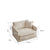 Modern Accent Chair with Ottoman - Beige Chenille Upholstered Living Room Club Chair