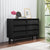 6 Drawer Double Dresser Features Vintage-Style and Bevel Design In Black