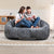 Gray Chenille Bean Shape 2-Seater Lazy Sofa