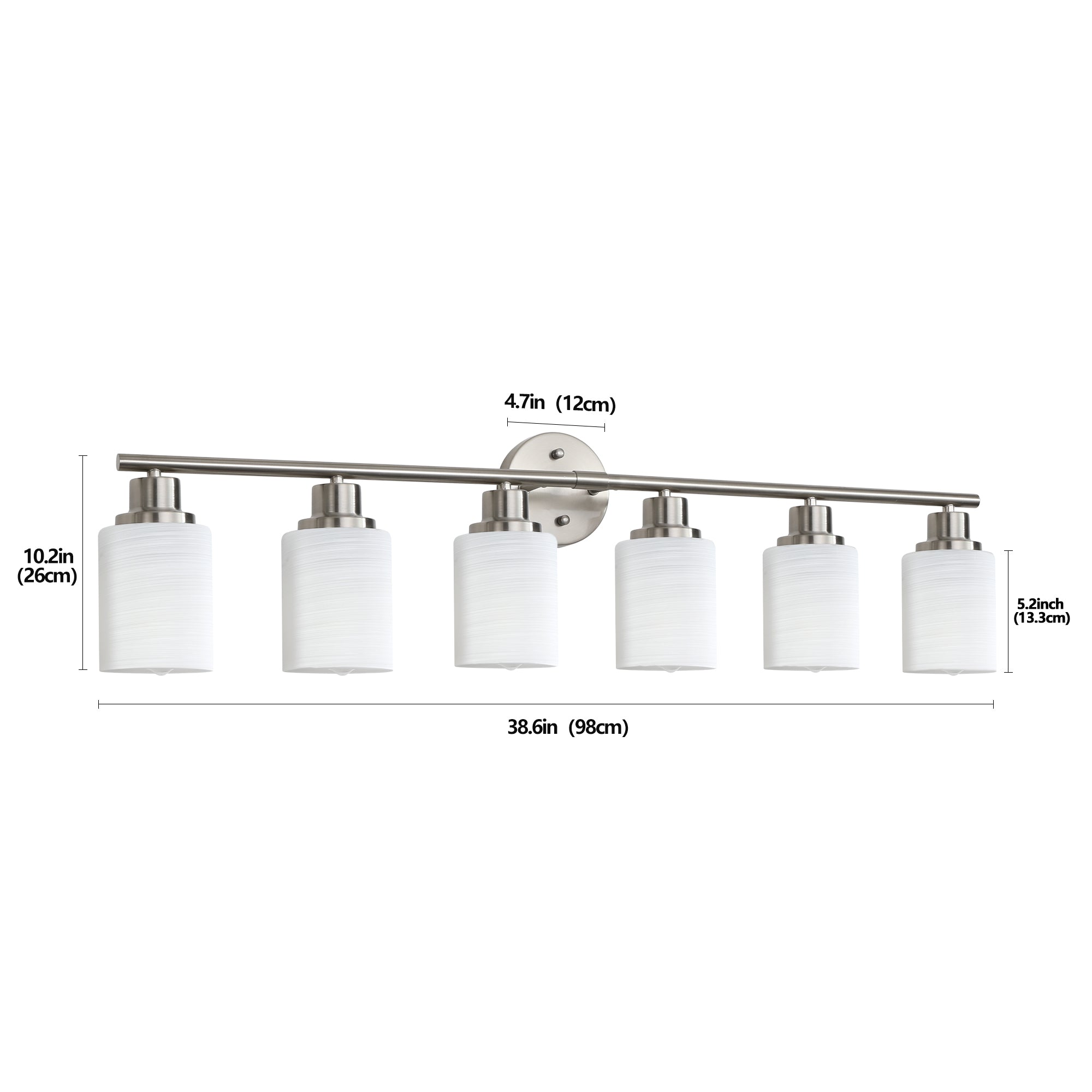 Aestin's Brushed Nickel Finish Modern 6-Light Vanity Wall Sconce