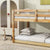 Twin Over Twin Rubber Wood Loft Bed with Ladder in Natural Finish