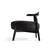 Black Fabric Accent Chair with Birch Wood Legs