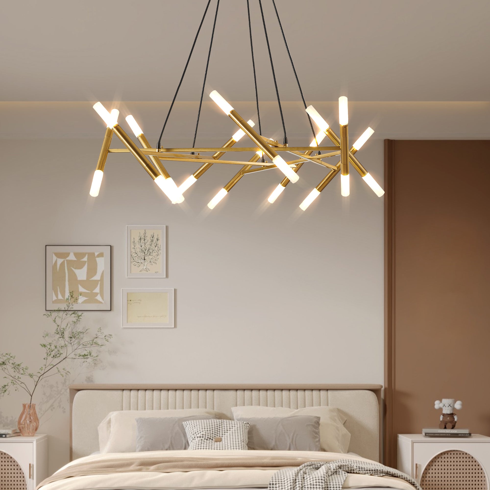 Golden Modern Chandelier Light Fixture