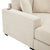 Cream Chenille Oversized Chaise Lounger With Built-In Charge Station & Cup Holders