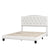 Beige Queen Size Upholstered Platform Bed with Diamond-Tufted Headboard