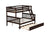 Espresso Twin Over Full Rubber Wood Bunk Bed with Trundle and Detachable Design