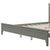 Gray King Bed Frame with Slat Headboard On Solid Wood Platform