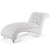 White Teddy Velvet Tufted Armless Chaise Lounge