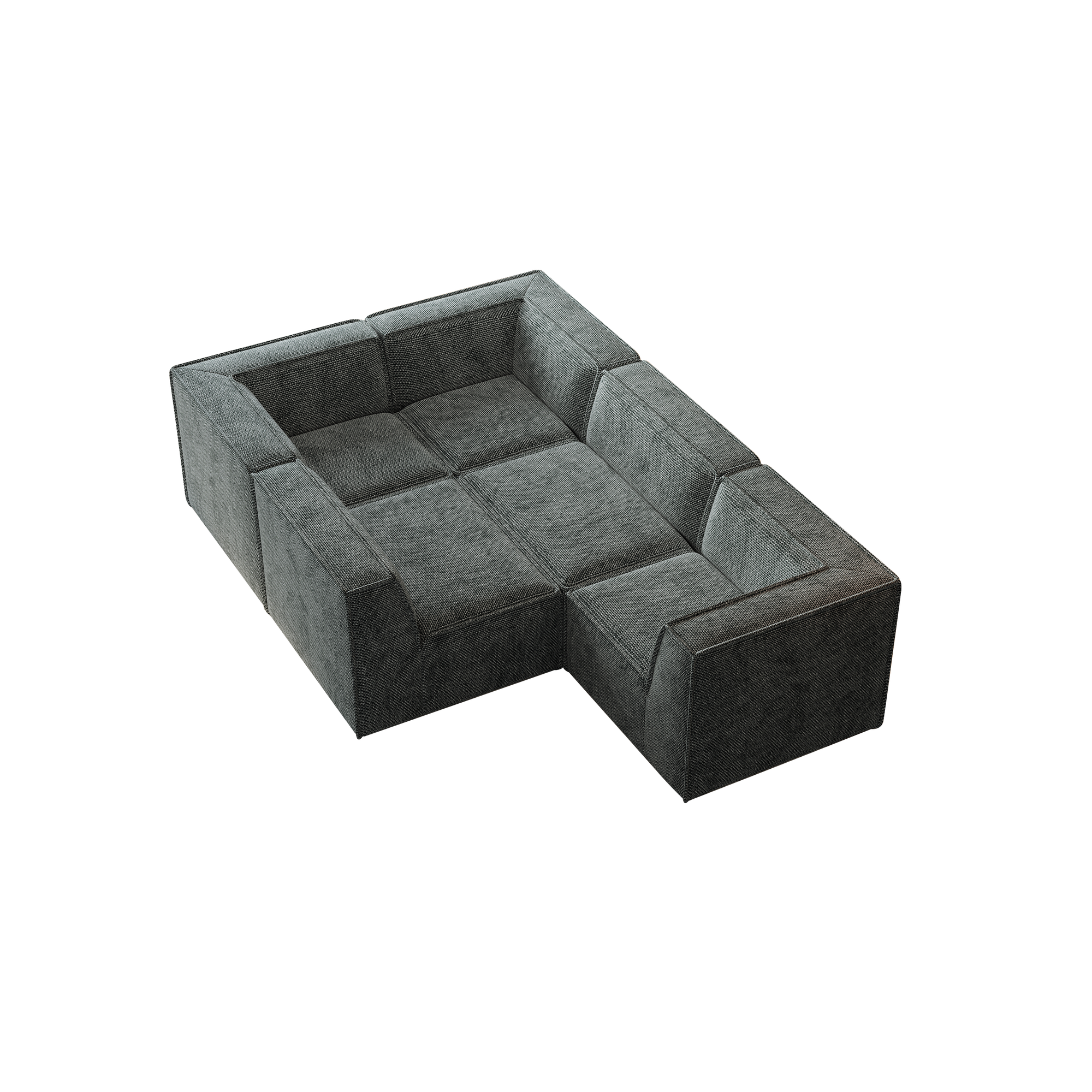 Kinshasa 5-Seat Modular Sofa in Green