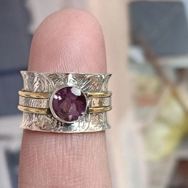Sparkling Crystal Bohemian Meditation Ring