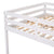 White Full Low Loft Bed with Ladder and Guardrails