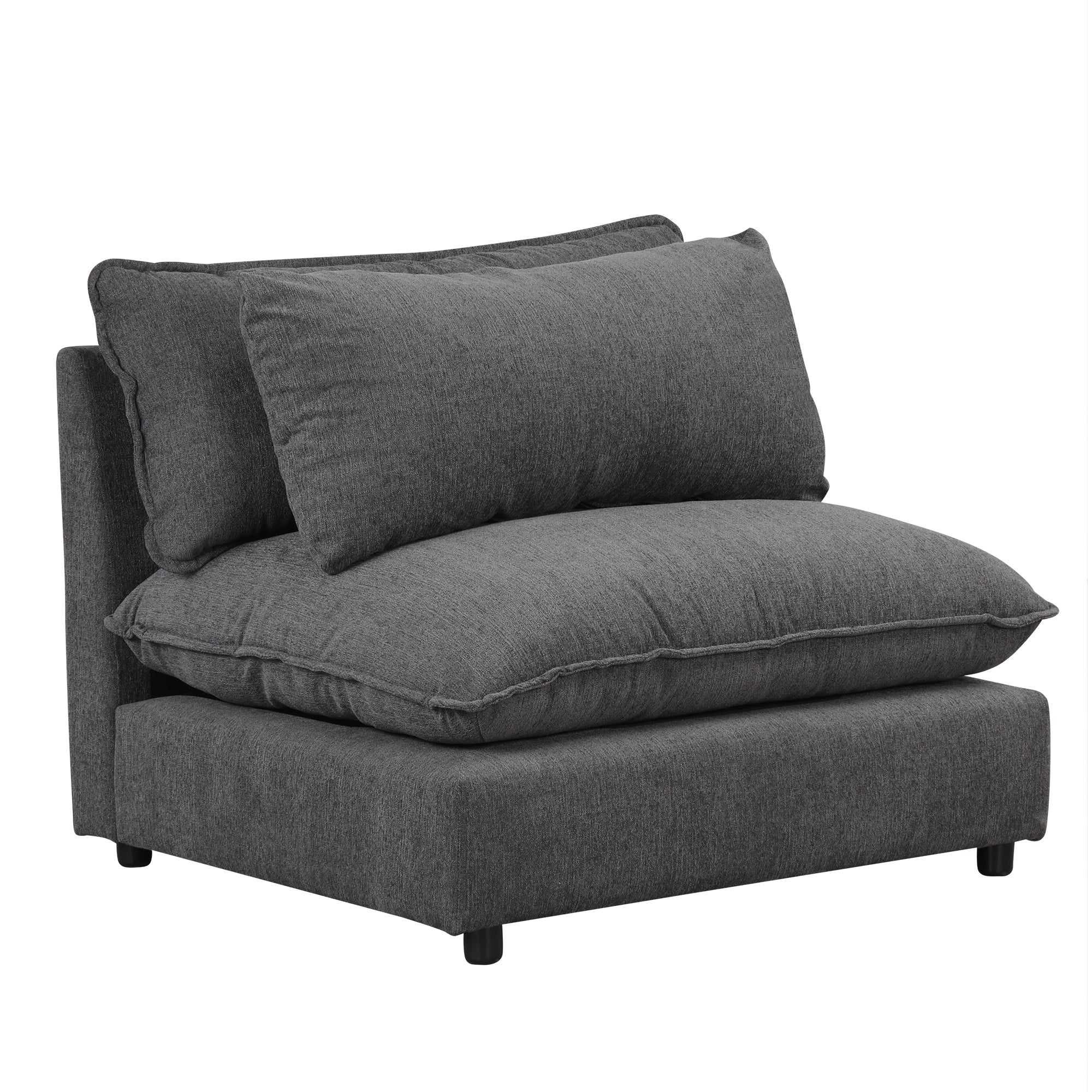 Lisbon Sectional Sofa with Movable Ottoman in Grey