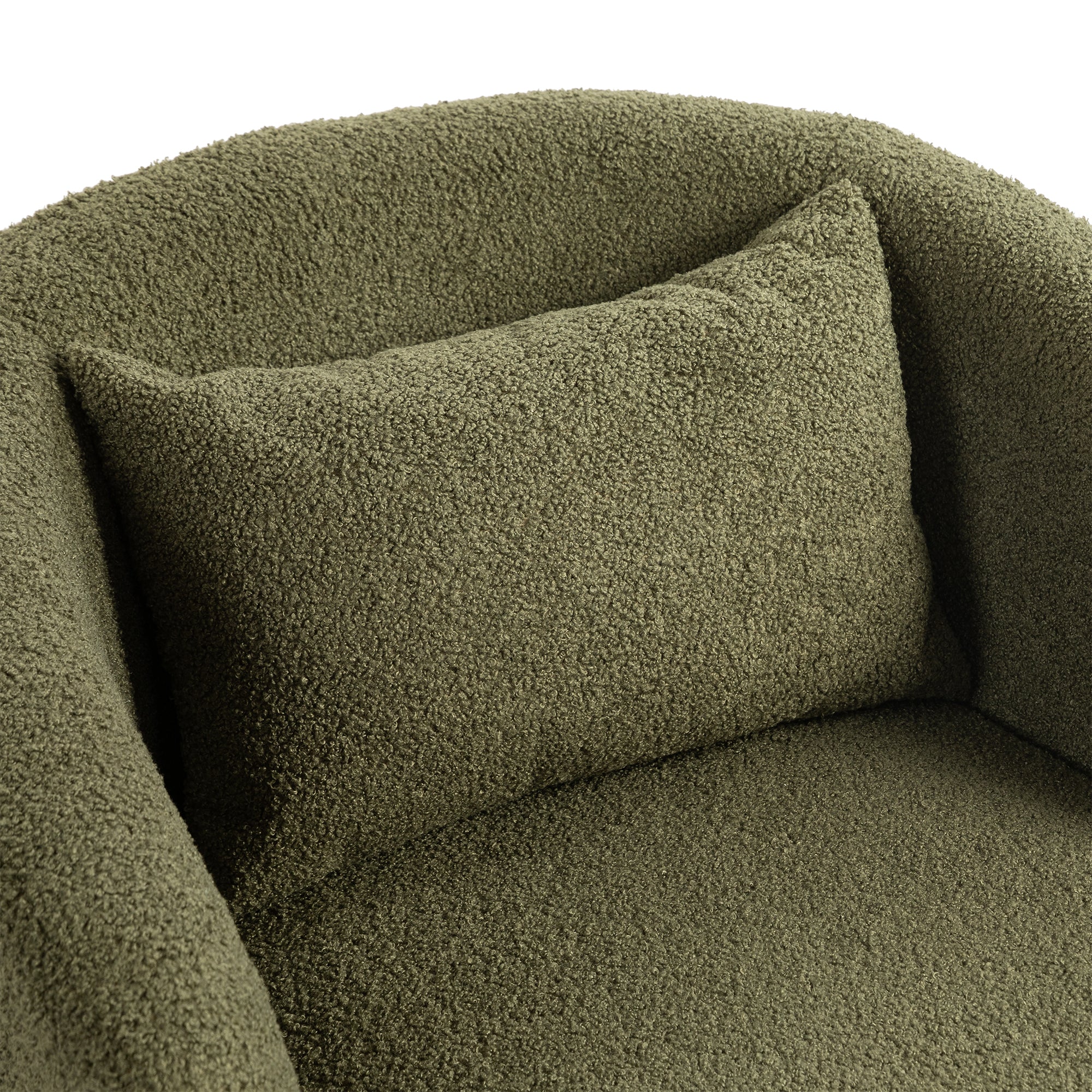 Dark Green Upholstered Swivel Accent Chair