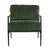 Minimalist Metal Frame Accent Chair With Plush Green Cushions