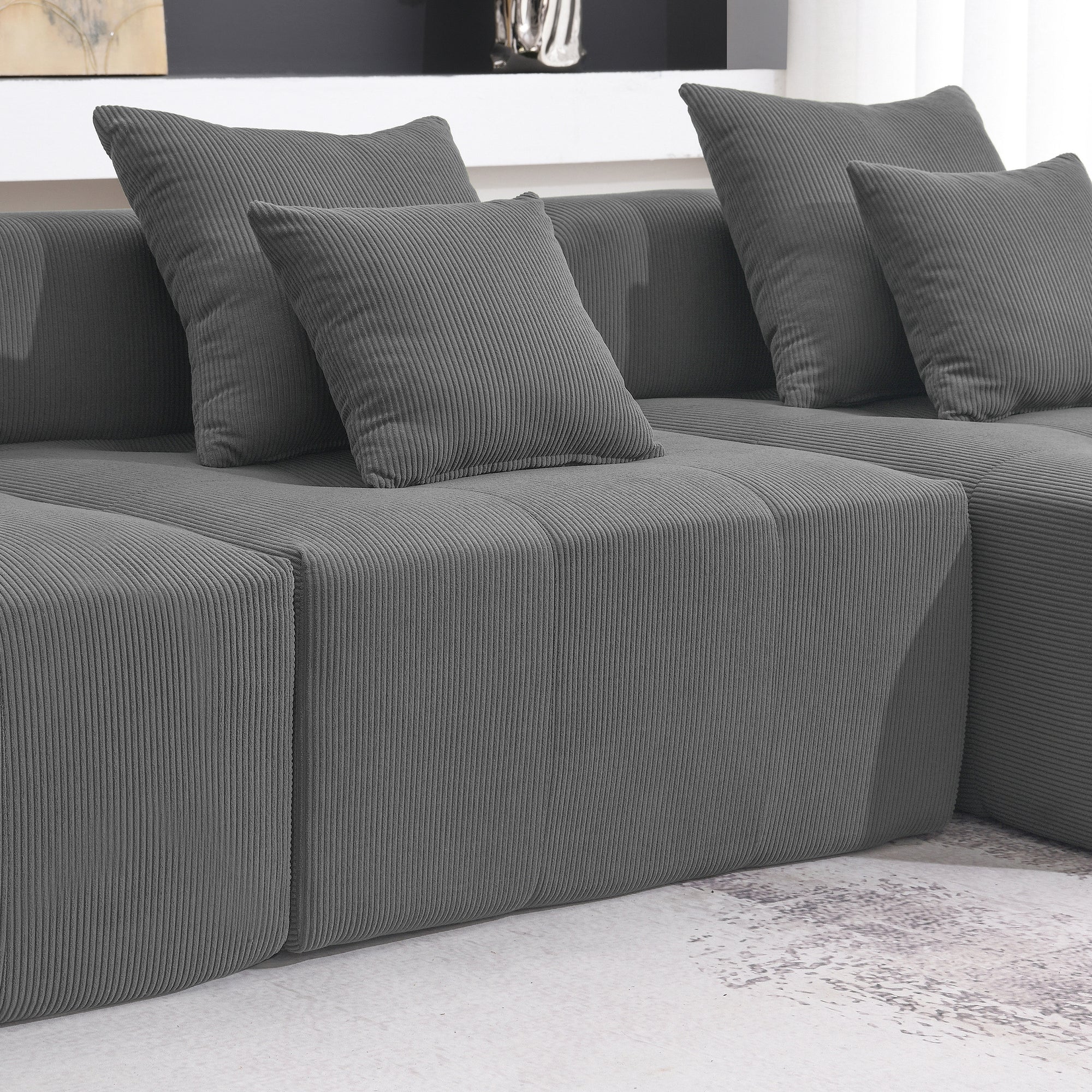 Maputo 4-Seat Modular Sofa in Gray