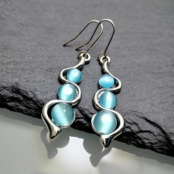Sparkling Blue Crystal Drop Earrings