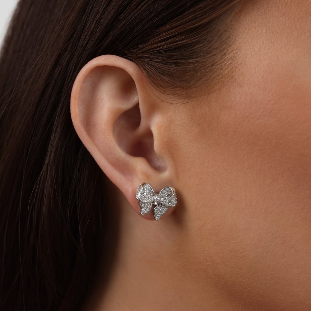 Minerva Sterling Silver Bow Earrings