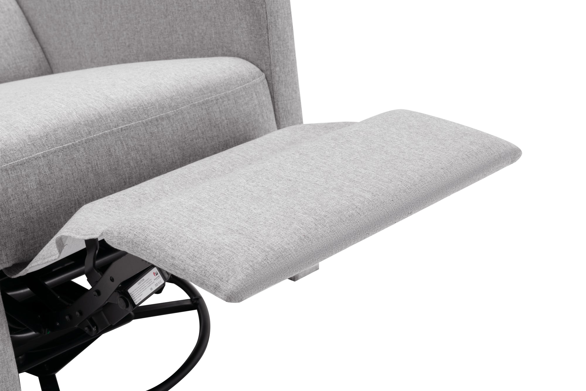 Modern Gray Upholstered Swivel Recliner Chair