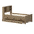 Walnut Twin Platform Bed with Trundle, Drawers & Storage Headboard