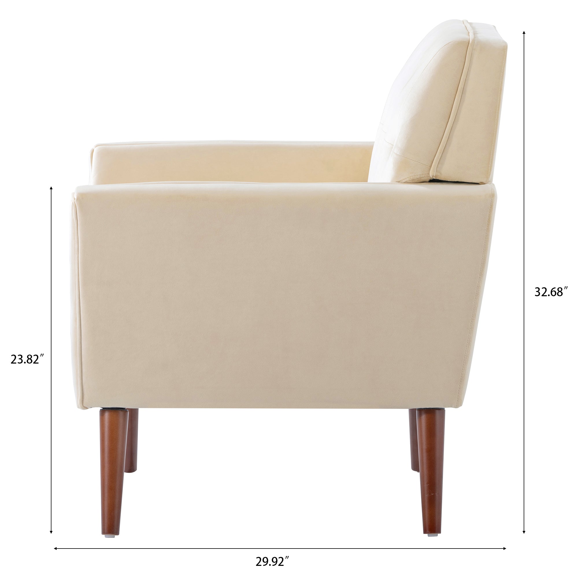 Beige Upholstered Chair with Birch Legs