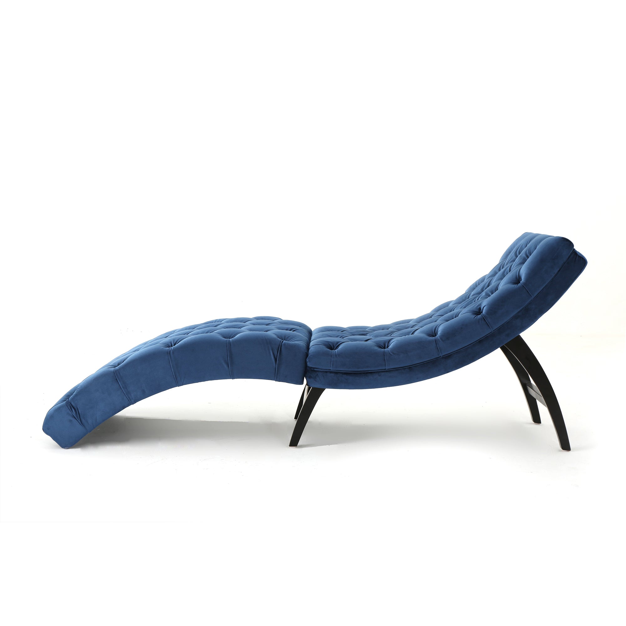 Antique Navy Blue Altay Velvet Chaise Lounge