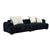 Accra 2-Seat Minimal Corduroy Sofa in Black